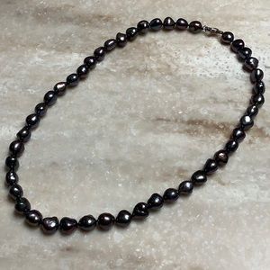 😍925 Silver Black Baroque Pearls😍NWOT